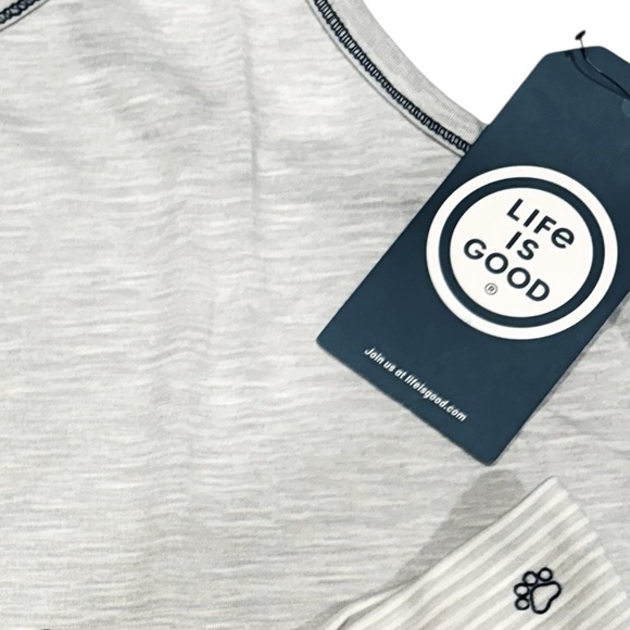 LIFE IS GOOD 2 Piece Set Animal Lover Dogs Striped Floral Pajamas NWT Large - Picture 13 of 13